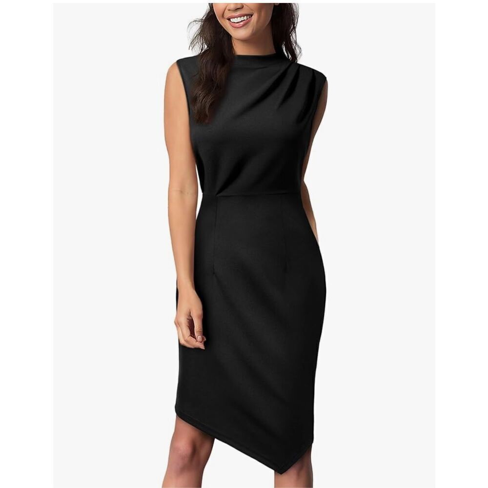 NEW Vintage Sleeveless High Neck Career Bodycon Pencil Dress 2X